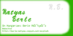 matyas berle business card